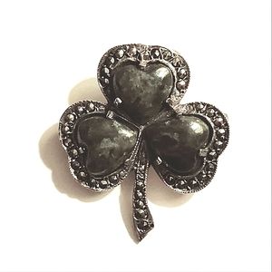 Irish Clover Sterling Pin Brooch